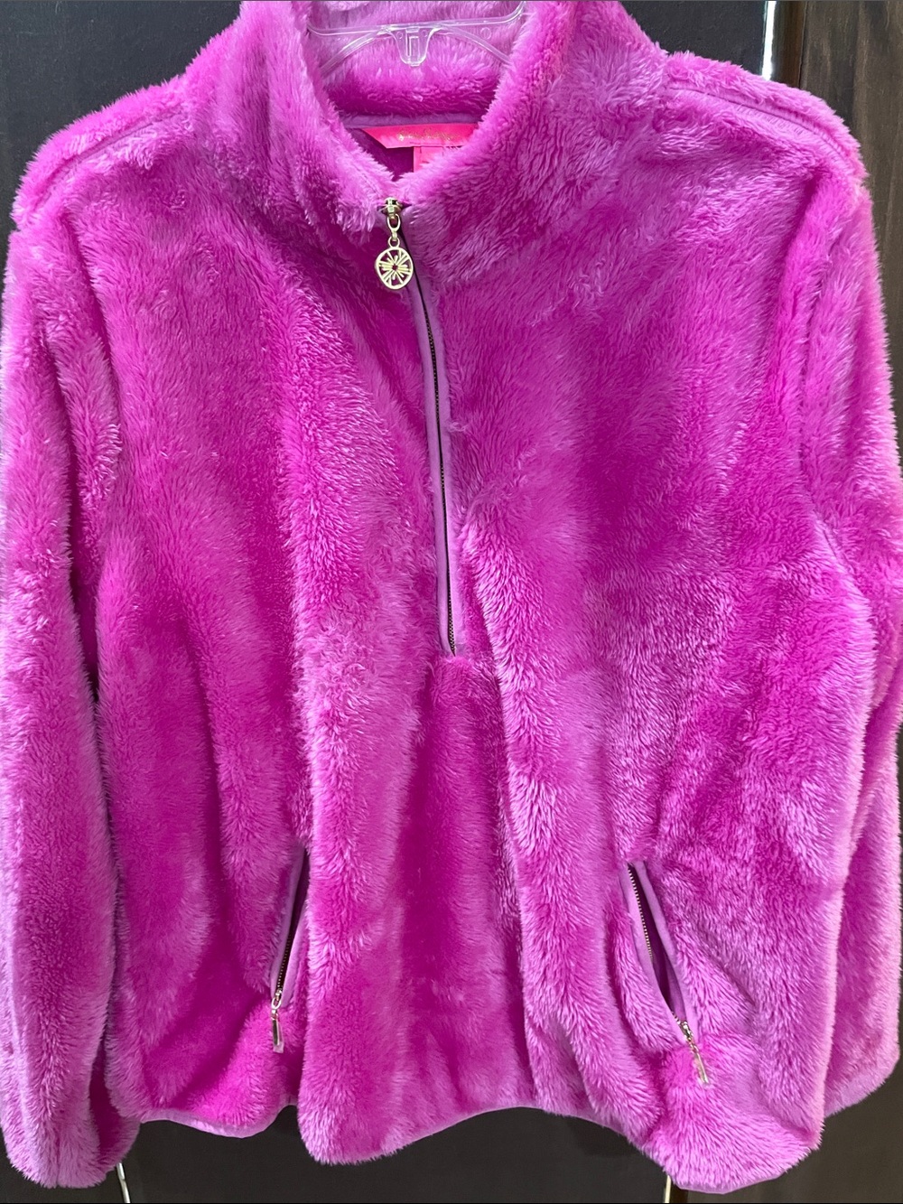 Plush Half-Zip Jacket - Magenta Pink